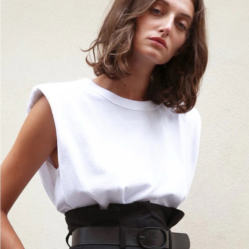 Frankie Eva Muscle Shirt with Shoulder Pads